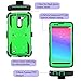 LG Escape 3 Case, LG Phoenix 2 Case, LG K8 Case, Venoro Hybrid Full Body Heavy Duty Armor Holster Defender Case Cover with Kickstand and Swivel Belt Clip (Green)