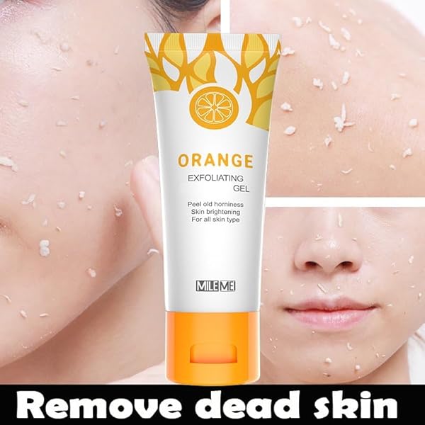 2 PCS ORANGE EXFOLIATING GEL, FACE AND BODY EXFOLIATING SCRUB GEL, DEEP CLEANSING MOISTURIZING FACIAL EXFOLIATOR.