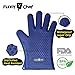 Heat Resistant Cooking Gloves In Box With 2 Hooks By Funny Chef For Barbecue, Grill, Smoking, Kitchen