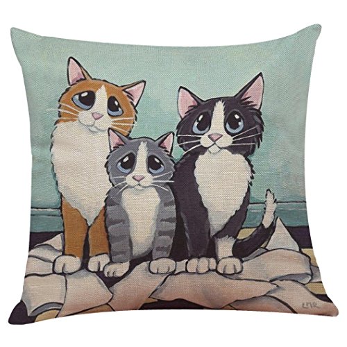 Cushion Cover, Anshinto Cute Cat Sofa Bed Home Decoration Festival Pillow Case (G)