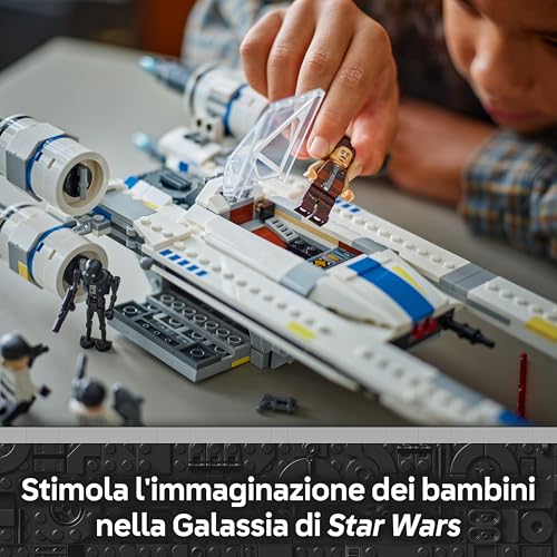 Star Wars 75399 Rebel U-Wing Starfighter Building Toy with Swing-Wing Function & 3 Minifigures incl. Cassian Andor, Plus a K-2SO Droid Figure - Gift for 8+ Year Old Boys & Andor Season 2 Fans