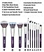BS-MALL(TM) Premium Synthetic Concealer Powder Foundation Angled Eyeshadow Duo Fibre Blush Blending 11 PCS Makeup Brushes Set(Silver Purple)