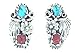 USA made by Navajo Artist Debra Smith: Hand crafted sterling-silver Turquoise & Red Coral earrings