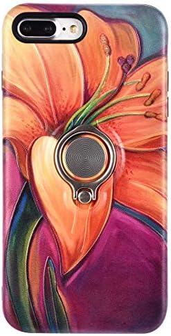 iPhone 8 Plus Case, iPhone 7 Plus Case with Ring Stand, MeganStore 360 Degree Rotating Ring Grip with Kickstand Protective Bumper Case for Apple iPhone 7 Plus/8 Plus 4#