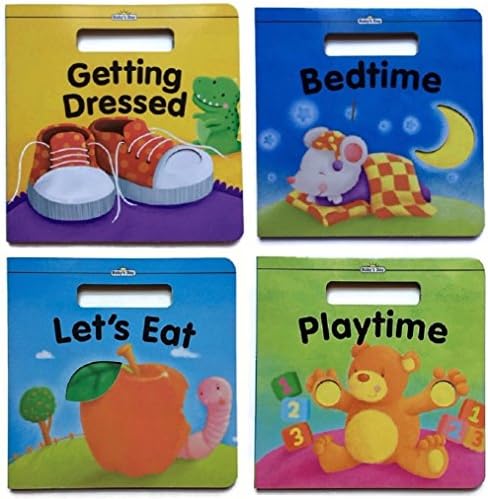 Baby's Day Board Books, Playtime, Bedtime, Let's Eat and Getting Dressed; Easy Hold and Carry, 4-ct Set