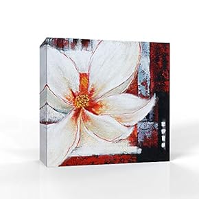 Canvas Wall Art Elegant Red Flowers Pictures Home Wall Decorations for Bedroom Living Room Paintings Canvas Prints Framed - 12x12 inches