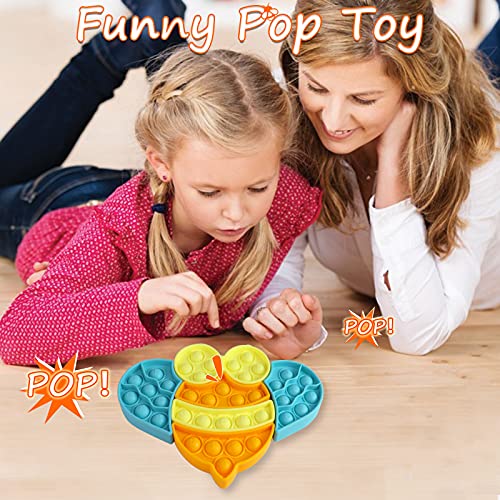 Motiloo 6Pcs Fidget Toys,Bee Puzzle Bubble Sensory Toys Squeeze Silicone Sensory Toy