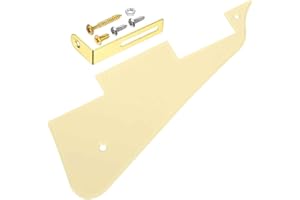 MECCANIXITY 1 Ply LP Guitar Pickguard, 2-Hole Electric Guitar Pickguard Scratch Plate with Gold Chrome Bracket for Les Standa