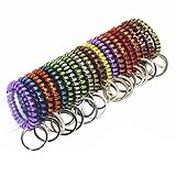 20 Packs Mix Color Plastic Coil Stretch Wristband Elastic Stretchable Spiral Bracelet Key Ring/Key Chain/Key Hook/Key Holder for Gym, Pool, ID Badge and Outdoor Sports (Bright)