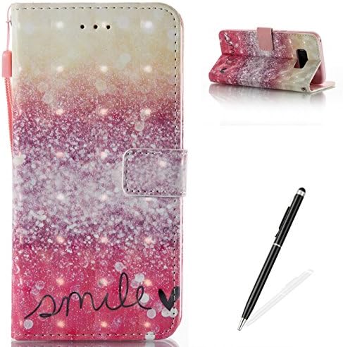 MAGQI For Samsung Galaxy S8 Plus Cover Luxury PU Leather Wallet Flip Notebook Style Case with Colorful Pattern Card Slots Magnetic Closure Stand Function Full Body Protective-Pink Sand