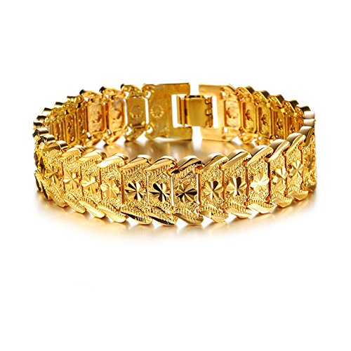 Young(tm) heart wrist chain 18k gold plated noble men s…