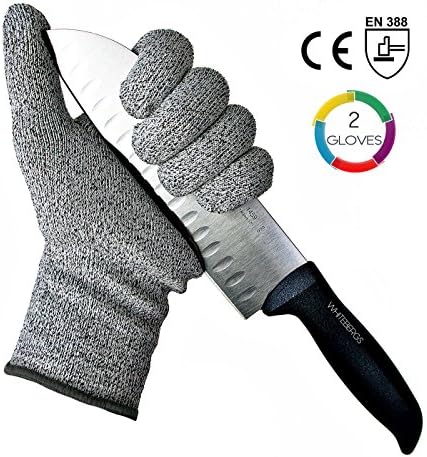Cut Resistant Gloves Level 5 by WHITEBERGS. Protects your Hands from Knives, Mandolines and Graters. for Cutting Meat, Filleting Fish or Shucking Oysters