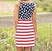 Gloous Womens Fashion Print American Flag Sexy Sleeveless Mini Dress (XXL)
