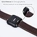 KADES for Fitbit Versa Bands, Classic Leather Band Replacement Strap Compatible for Fitbit Versa 2/ Fitbit Versa Lite Edition Smart Watch Men Women (Coffee Band+ Silver Buckle)