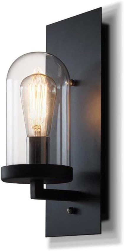 KJLARS Retro Industrial Wall Light Iron Art Nostalgic Wall lamp Glass lampshade