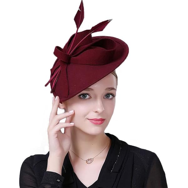 HIMESPORT Wool Felt Fascinators Hats for Women Ladies Tea  display picture 3