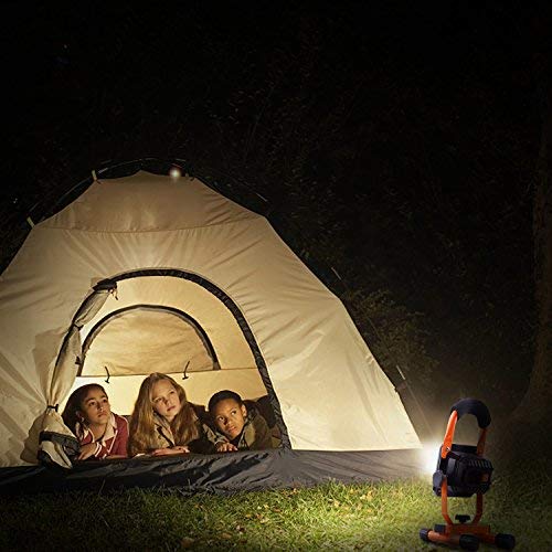 Rechargeable LED Work Light, TACKLIFE 15W Portable Flood Light, Waterproof IP65 Security Emergency Lights for Outdoor Camping, Fishing, Working 6000K, USB Charge and Output for Mobile Device