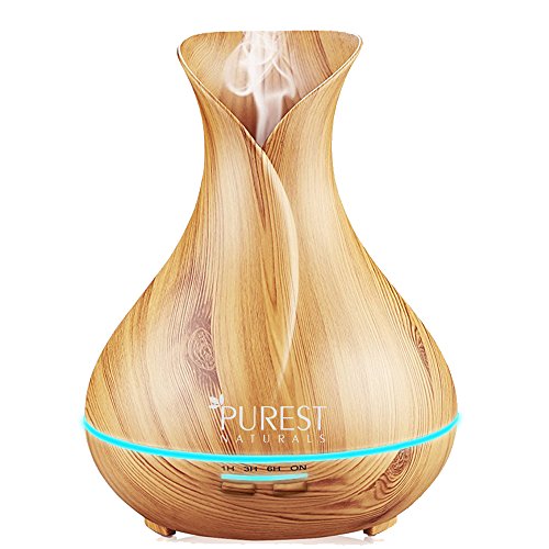 Purest Naturals 300ml Wood Grain Essential Oil Diffuser Humidifier – Upgraded Model -Choose from Our VARIATY of Colors (Engrain)