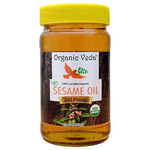 Organic Sesame Oil 16 Oz. Unrefined, Cold Pressed and Pure. USDA