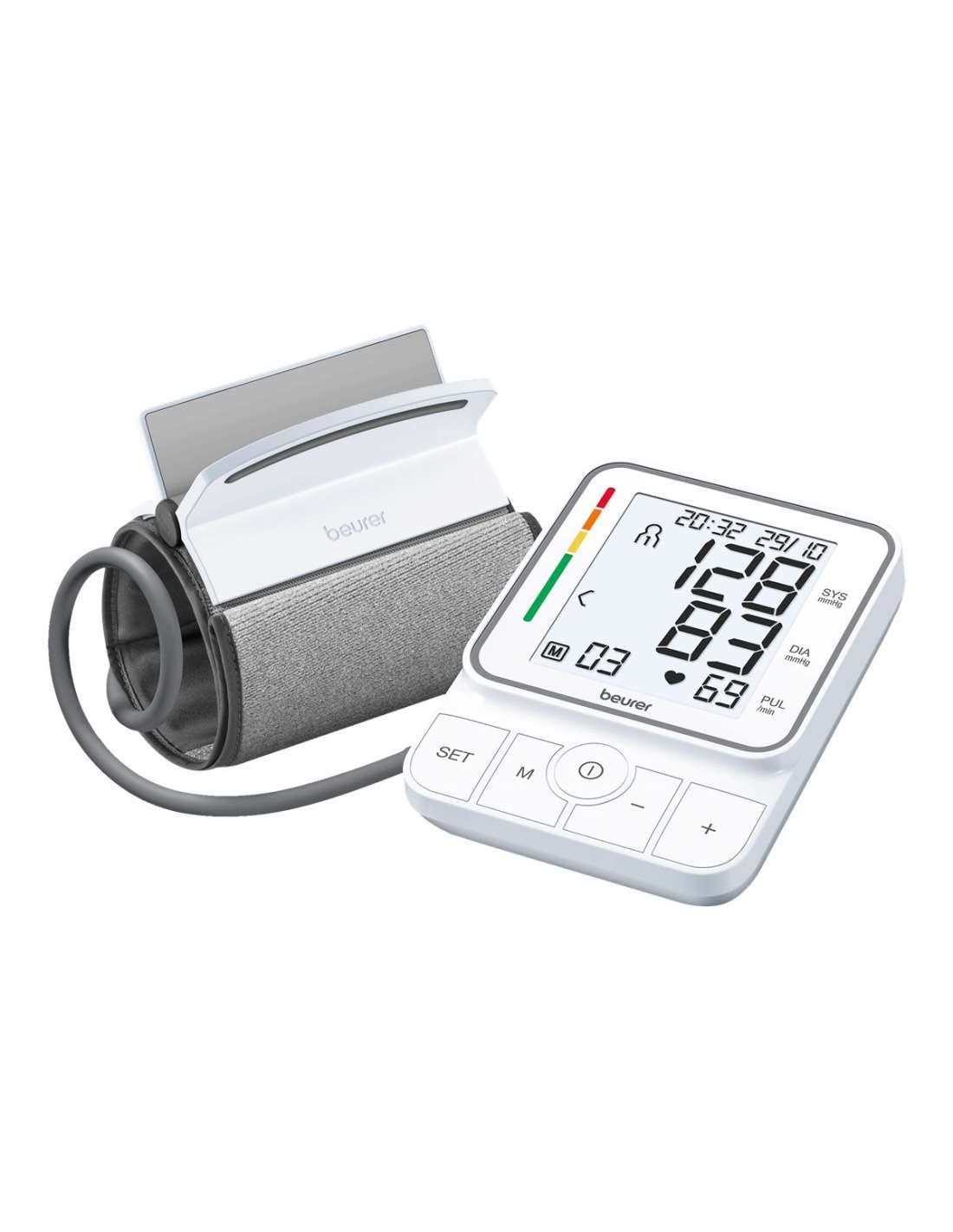 Beurer BM 51 EasyClip upper arm blood pressure monitor with innovative clip cuff for easy application with just one hand movement, fully automatic blood pressure and pulse measurement on the upper arm