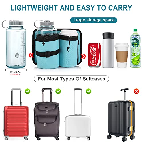 Luggage Travel Cup Holder for Different Size Cup Bottle丨With Adjustable Shoulder Straps Insulation 丨Free Your Hands丨Airplane Suitcase Luggage Accessories