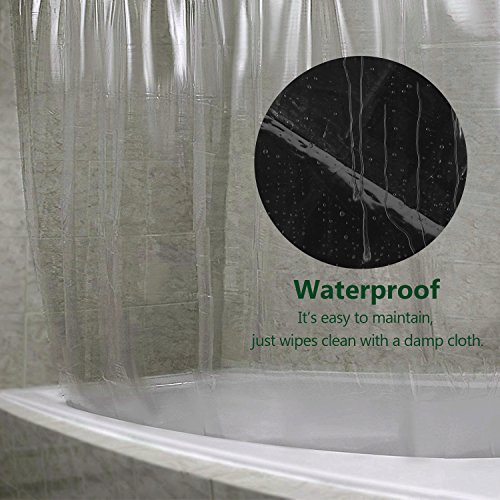 Shower Curtain Liner, Feagar Mold&Mildew Resistant Waterproof Anti-bacterial 72x72 Inch PVC Free, Non Toxic,Eco-Friendly,Odorless Bathroom Set for Bath tub or Shower Stall (Clear Transparent Enhanced) - Thumbnail 3