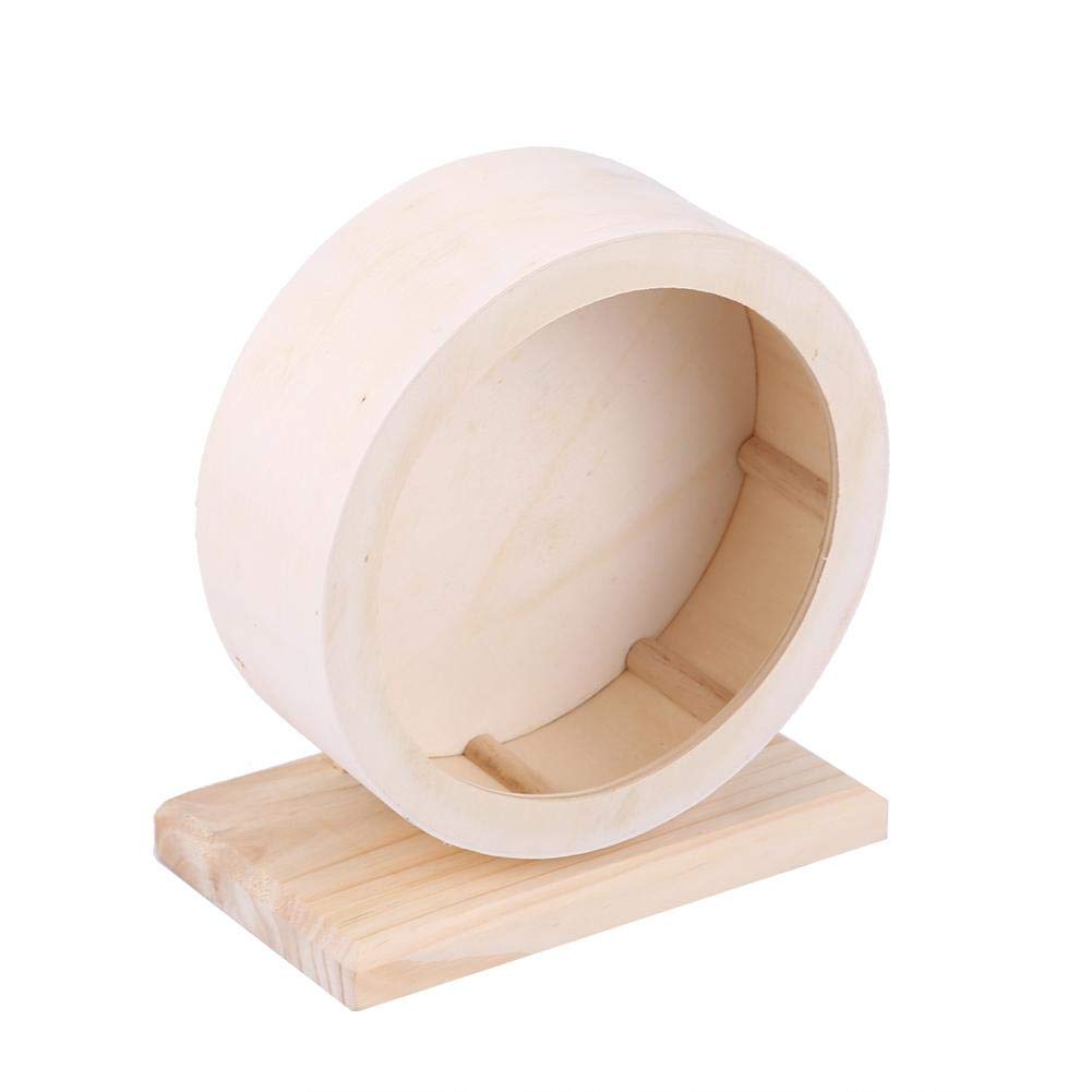 Hamster Wheel, Wooden Exercise Wheel Interactive Natural Roller Wheel Toy for Gerbils Chinchillas Hedgehogs Mice Other Small Animals[S]