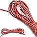 DailyShoes Mens Round Waxed Shoelaces Ox Flat Dress Canvas Shoe Laces, (Great for Dual Tone), (1 PAIR), Red, 27