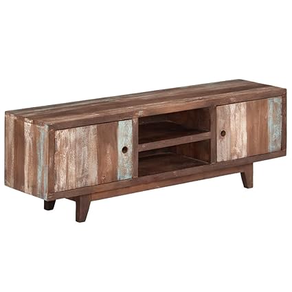 Tidyard Tv Cabinet Tv Stand Unit Retro Hifi Cabinet Solid Acacia