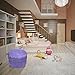 Stuffed Animal Bean Bag Storage Chair in Orchid - 2.5ft Large Fill & Chill Space Saving Toy Organizer for Children - For Blankets, Teddy Bears, Clothes & Bedding