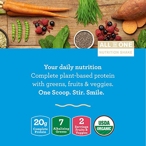 Amazing Grass Protein Superfood: Organic Vegan Protein Powder, Plant Based Meal Replacement Shake with 2 servings of Fruits and Veggies, Pure Vanilla Flavor, 10 Single Serve Packets, 10.9 Ounce