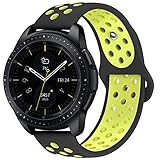 KADES Galaxy Watch 42mm Band, Galaxy Watch Active Band, 20mm Replacement Strap with Quick Release Pin Compatible for Garmin VivoActive 3, Ticwatch E, Amazfit Bip Smart Watch (Black Yellow)