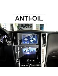 [2PCS] LFOTPP 2014-2019 Infiniti Q50 Q60 Paquete de 8 pulgadas de navegación táctil para automóvil Protector de pantalla táctil transparente y en la parte inferior Paquete combinado, protector de pantalla de vidrio templado anti rayones de alta claridad