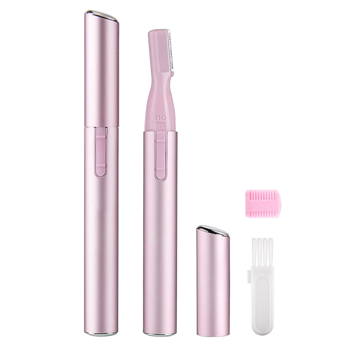 Upgraded Eyebrow Trimmer Rotatable Electric Eyebrow Razor Facial Hair Remover for Women Mini Portable Face Shaver for Brows Face Bikini Underarm Leg Body Hair Remover(Pink)