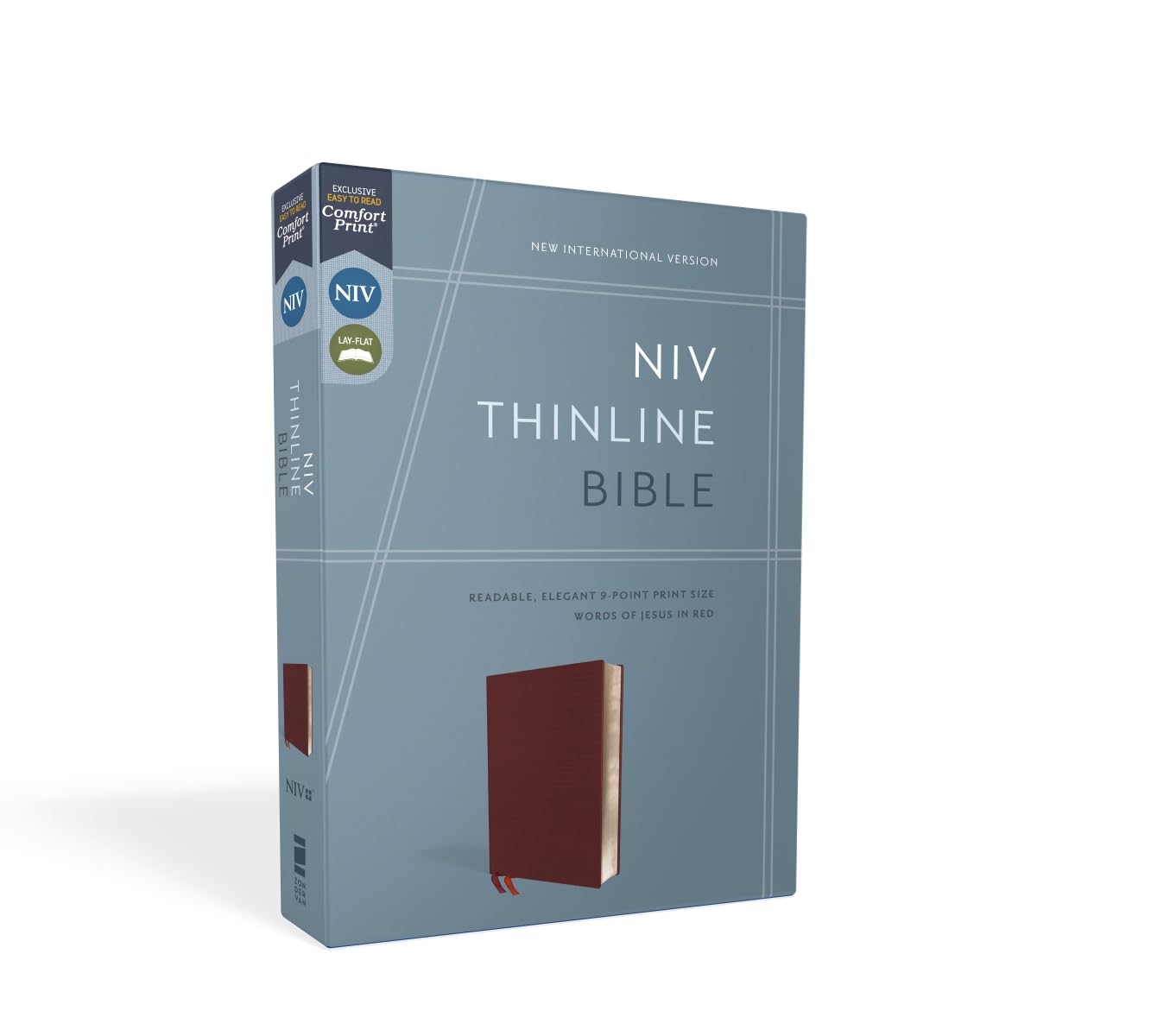 NIV, Thinline Bible, Bonded Leather, Burgundy, Red Letter, Comfort Print