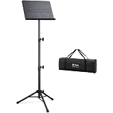 Vekkia 70 - inch Metal Professional Portable Sheet Music Stand | Folding Adjustable Holder/with Carrying Bag/Sturdy for Instrumental &amp; Band Performances, Travel
