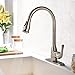 Hotis Commercial Pull Out Single Handle Stainless Steel Pull Down Sprayer Kitchen Sink Faucet, Brushed Nickel Kitchen faucets with Escutcheon