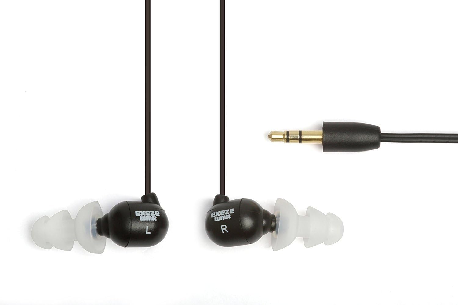 EXEZE WMR Waterproof Earphones no earloops - Black