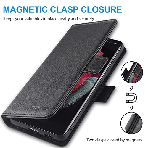 KEZiHOME Galaxy S21 Ultra Case with S Pen Holder, Wallet Case for
