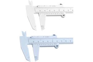 6Inch 150mm Mini Caliper Double Scale Plastic Vernier Caliper, Caliper Measuring Tool, for Carpentry, Student, Jewelry Measur