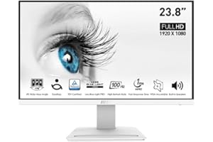 MSI 24” IPS FHD (1920 x 1080) Non-Glare with Super Narrow Bezel 100HZ 1ms 16:9 with Tilt Stand - White (Pro MP243XW)