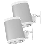 2 x SONOS Play 1 Wall Mount, Twin Pack, (NOT Compatible with SONOS ONE) Adjustable Swivel & Tilt Mechanism, 2 Brackets for Play:1 Speaker with Mounting Accessories, White