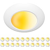 ZAGO 20 Packs 5CCT Switchable 6 Inch LED Disk Light Surface Mount Low Profile Recessed Retrofit Ceiling Fixture for J Box, Di