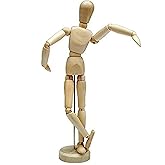 HSOMiD 12'' Artists Wooden Manikin Jointed Mannequin Perfect for Home Decoration / Drawing the Human Figure (A)
