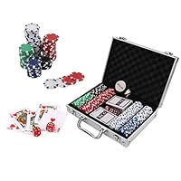 Doublefan Poker Chips Set, Heavy Duty 11.5 Gram Clay Poker Chips Set Texas Holdem Blackjack Gambling Chips Aluminum Case (200pcs)