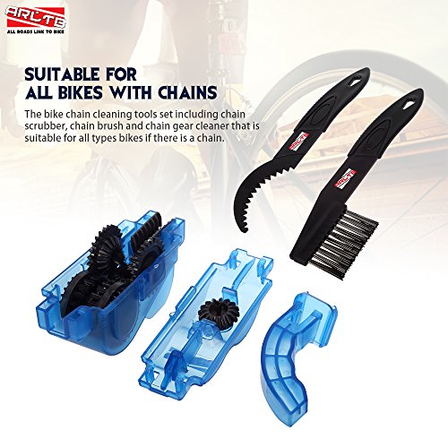 Arltb Bike Chain Scrubber Chain Brush Chain Gear Cleaner Bicycle Clean Tool Set Bike Maintenance Care Cleaner Accessories for Cycling Bikes Road Bikes Mountain Bikes MTB (Blue)