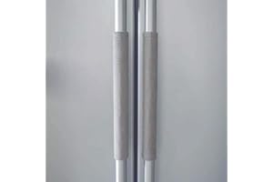 2X FLYPARTY Refrigerator Door Handle Covers Protective Electrical Kitchen Appliances Gloves Fridge Microwave Dishwasher Door Cloth Protector - Catches Drips,Smudges,Fingerprints Dust Covers (Gray)