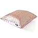 AMAZLINEN(TM Decorative Glitzy Sequin & Comfy Satin Solid Throw Pillow Cover 18 Inch Square Pillow Case, Hidden Zipper Design, 1 Cover Pack Only(Rose Gold)