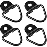 ONHUMILLION Cargo Tie-Down Anchors,4-Pack Black Steel V-Ring Bolton Trailer Cargo Tie Down,for Trailers,Trucks and Warehouses Replacement for D-Ring Plastic Flush Mount Pan Fitting Tie-Downs.
