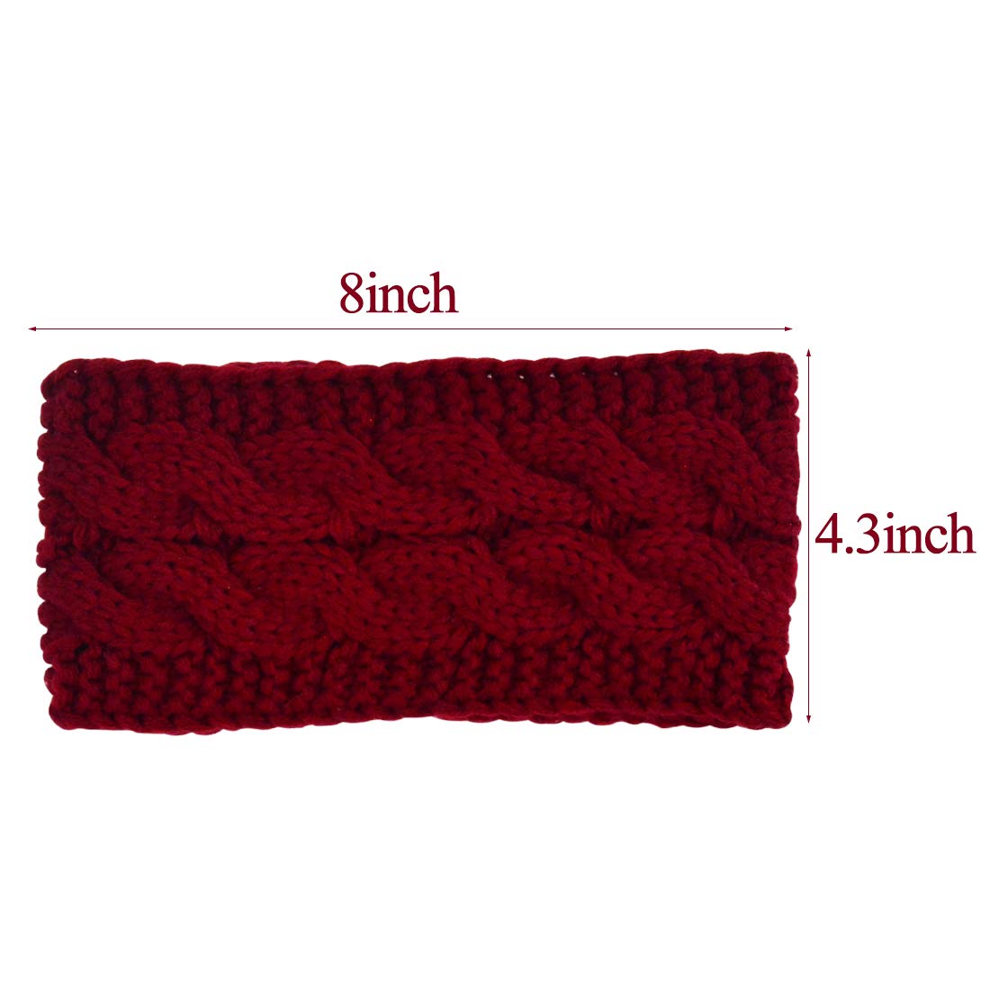 Miayon 4PCS Winter Knitted Headband Knit Ear Warmer Crochet Head Wraps for Women Girls